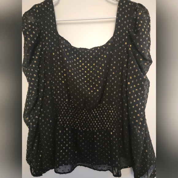 Black blouse with gold pattern - Picture 2 of 6